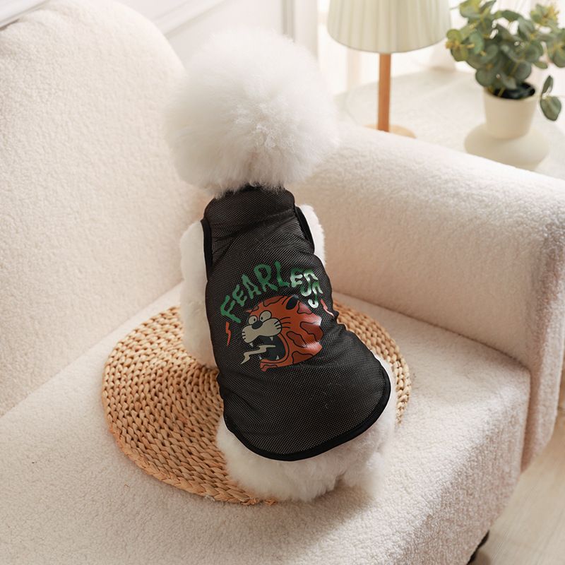 Pet Mesh Vest Polyester Trendy Cartoon Style Mesh vest-tiger L