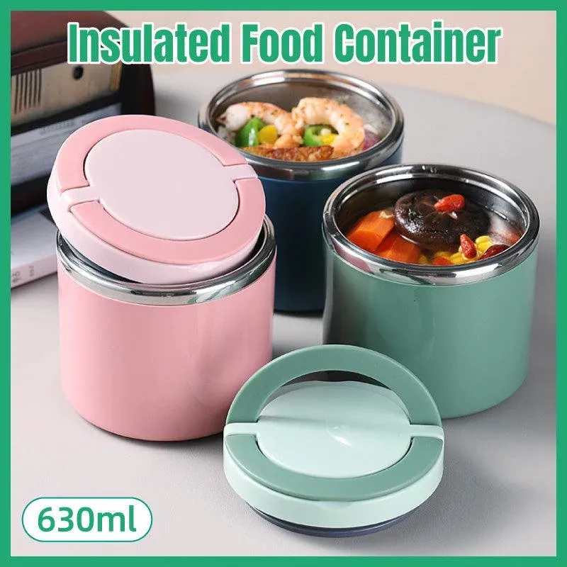 Stainless Steel Insulated Lunch Box Bento Box Thermal Food Container Breakfast - Blue β image 2