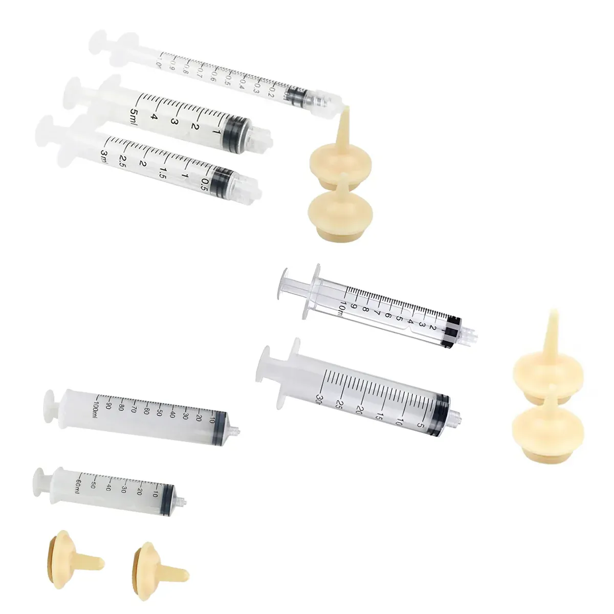 Kitten Puppy Pet Feeding Syringe Feeder Cat Dog Nursing Bottle with Pacifier - L-4PCS — image 2