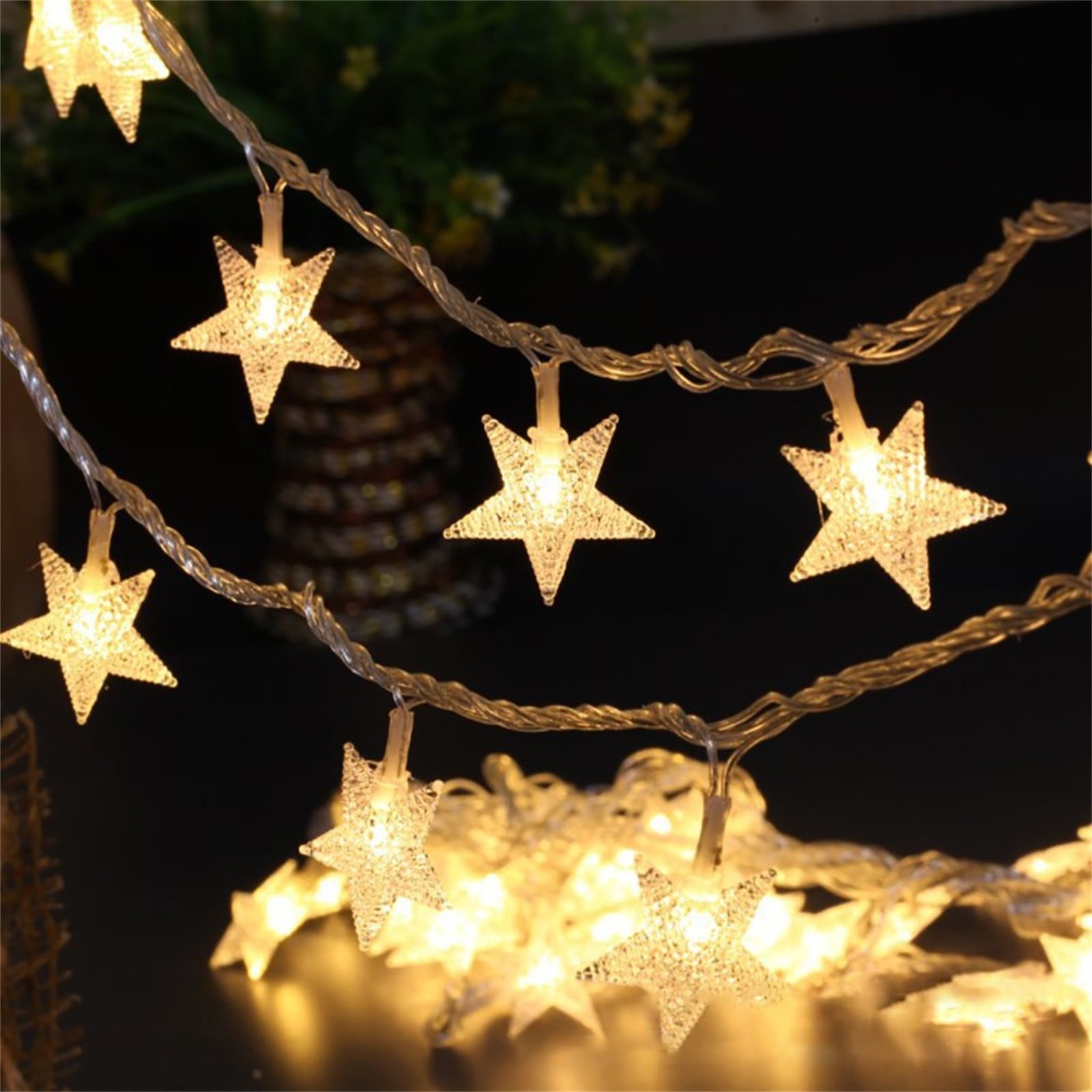 Star String Lights, 20 FT 40 LED Battery Operated Twinkle Lights Warm White Cute Hanging Star Fairy Light for Bedroom Room Office Home Indoor Outdoor Eid Xmas — image 4