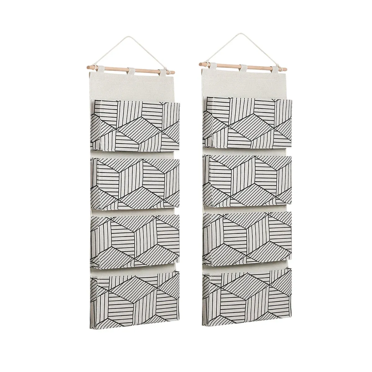 2PCS Multi Layer Wall Mounted Hanging Closet Storage Bag Wardrobe Organizer â image 2