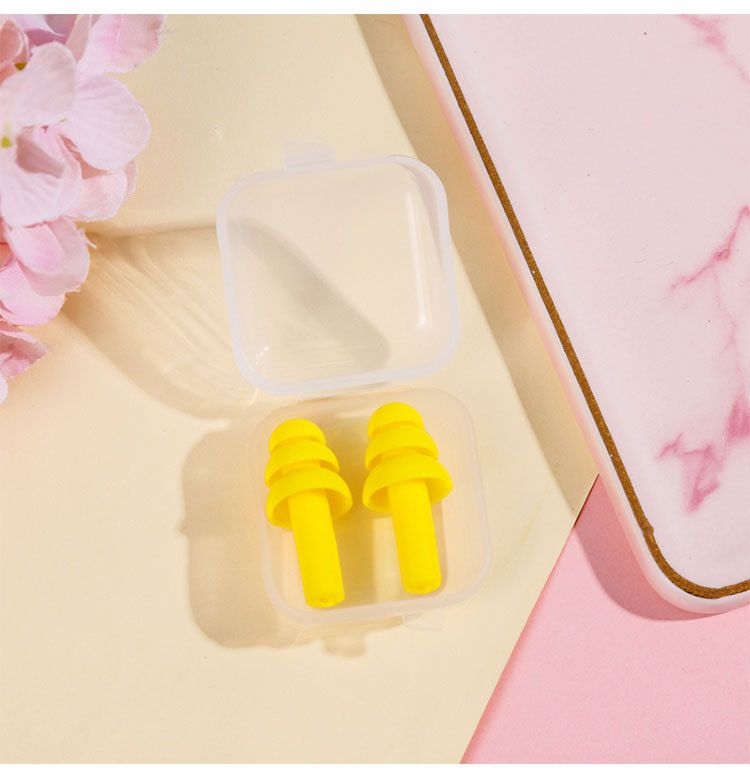 5 Pairs Waterproof Earplugs Silicone Swimming Earplugs Noise Cancelling Ear Plugs with Storage Box for Swimming Sleeping Snoring — image 4