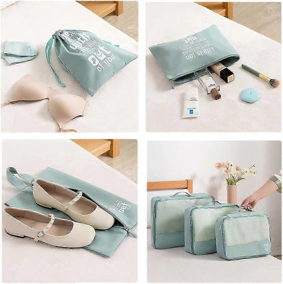 6pcs Packing Cubes for Suitcases Travel Luggage Organizer Bags - Blue — image 4