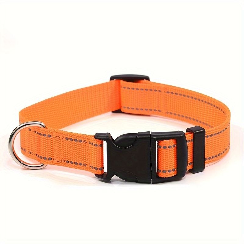 Reflective Dog Collar with Adjustable Nylon Webbing β Safe & Visible Pet Gear for Walks, Outdoor Adventures, and Nighttime Visibility (S, Red) β image 5