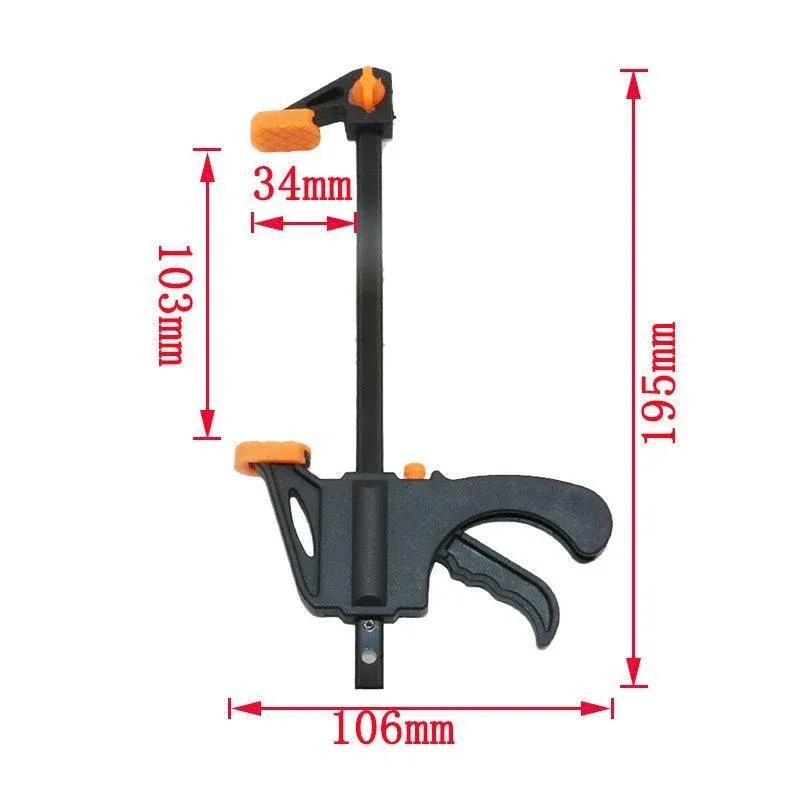 Quick Woodworking Clip Bar Clamp F-Tyle Grip Quick Ratchet Release Squeeze Tools - Orange โ image 3
