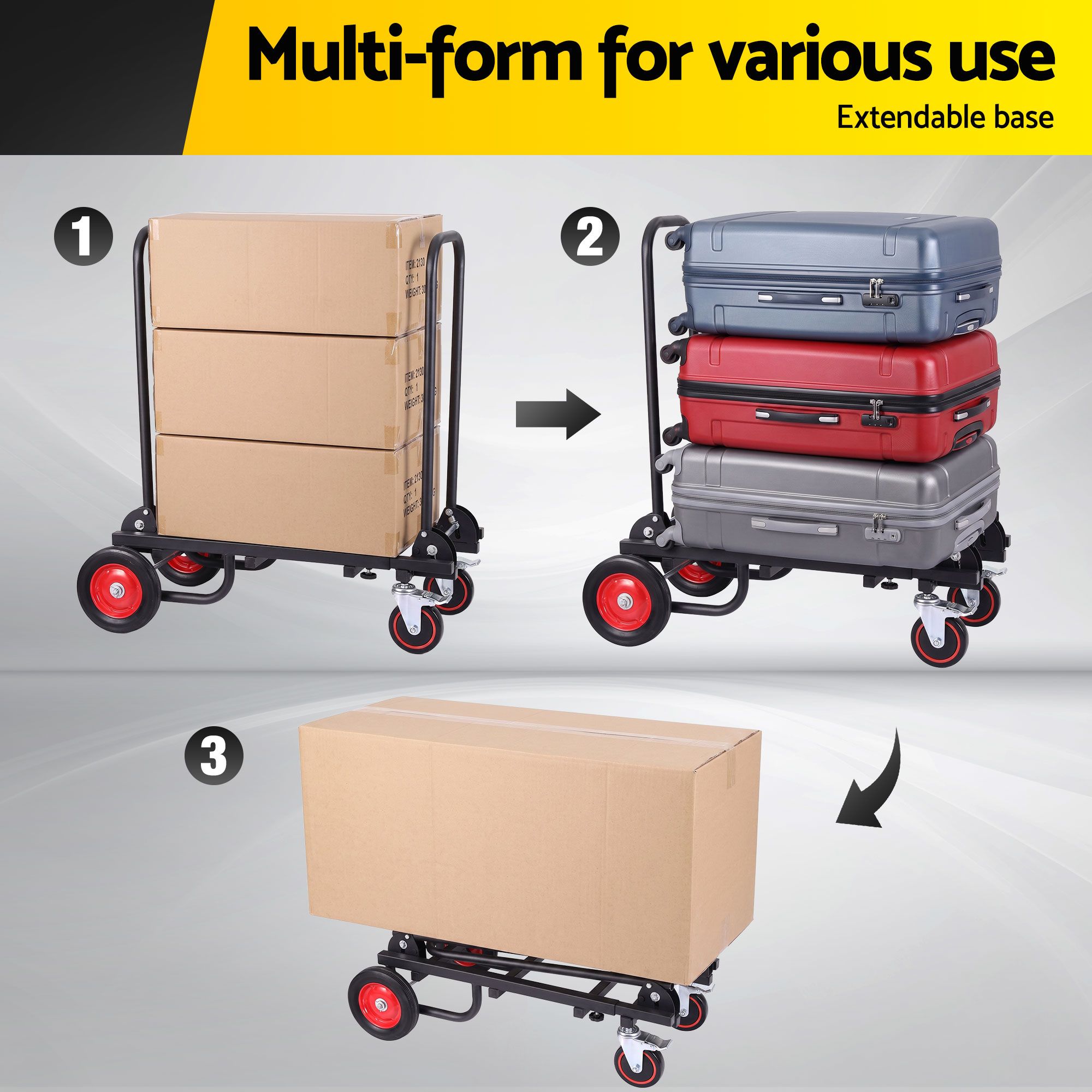Giantz Foldable Hand Trolley Collapsible Transport Cart 180kg Load Black โ image 6