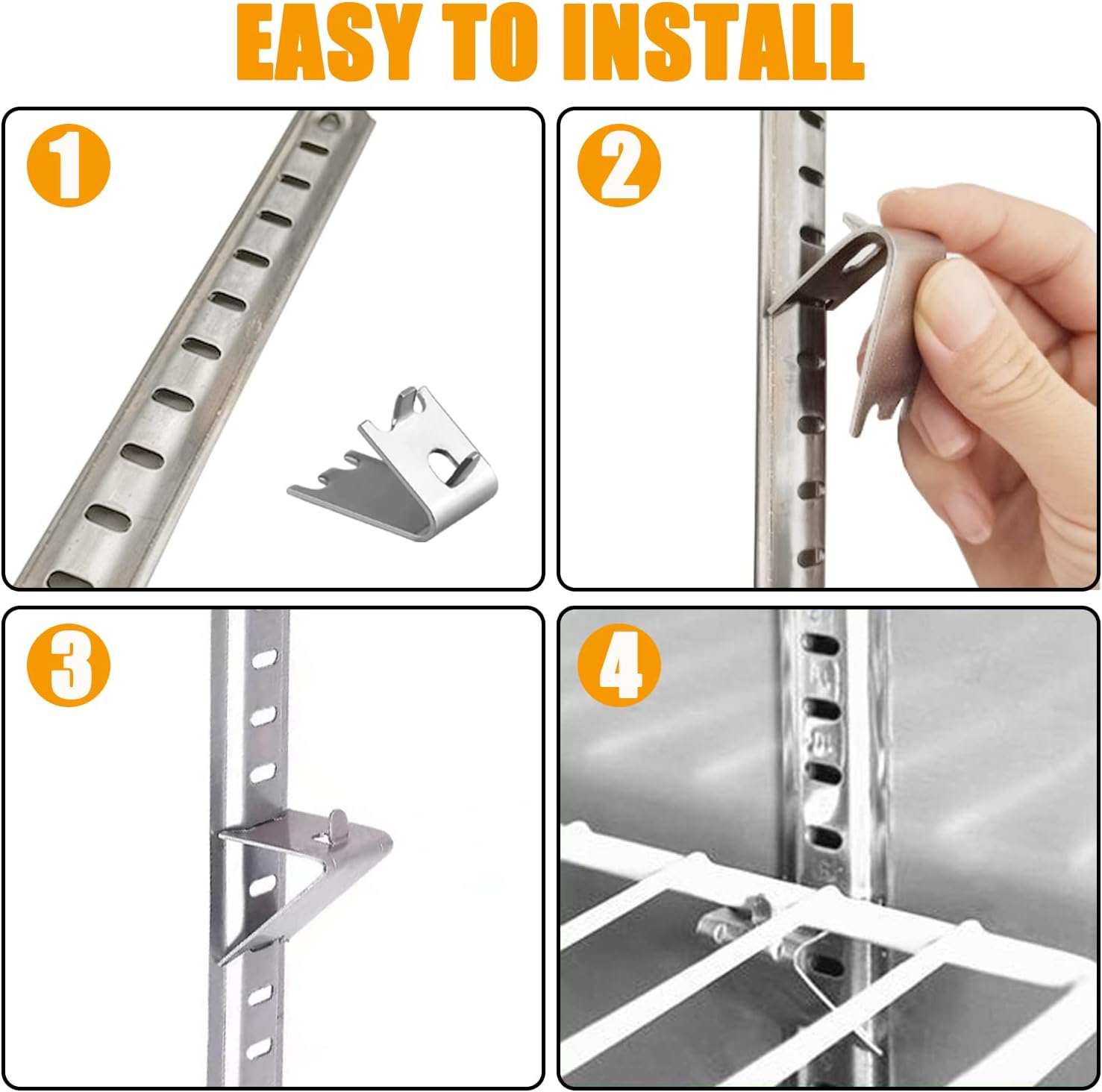 920158 Freezer Shelf Clip,Stainless Steel Shelf Clip for Refrigerator,Freezer Cooler Shelf Support,Replacement Shelf Square Buckles Clips (10) — image 4