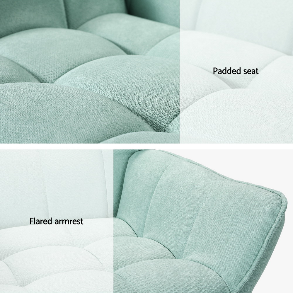 Artiss Armchair Lounge Chair Accent Chairs Sofa Linen Fabric Cushion Seat Blue — image 5