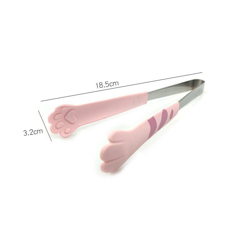 Kitchen Cooking Tong, Cat Tongs Cute Cat Paw Shape Tongs Stainless Steel Serving Tong Small Salad Tong Bread Tong Buffet Tongs — image 2