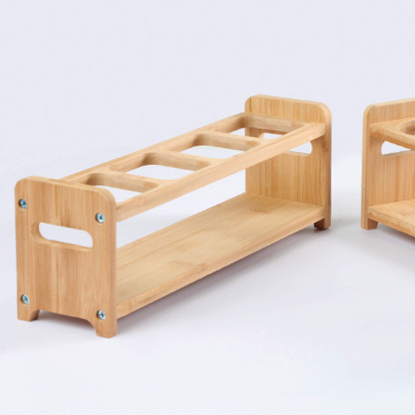 Seasoning Storage Stand Bamboo Wood 4 Holes Multifunctional Anti Slip Space Saving Oil Bottle Rack Kitchen Supplies Square Slots — image 6