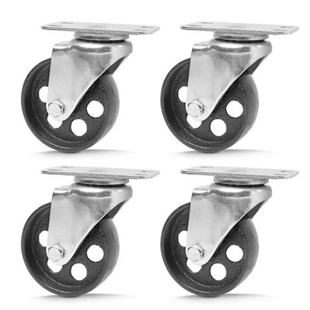 4x 2.8'' 70mm Heavy Duty Steel Castor Wheels Swivel Steel Caster Wheels 2000 Kg 8.3*5CM — image 2