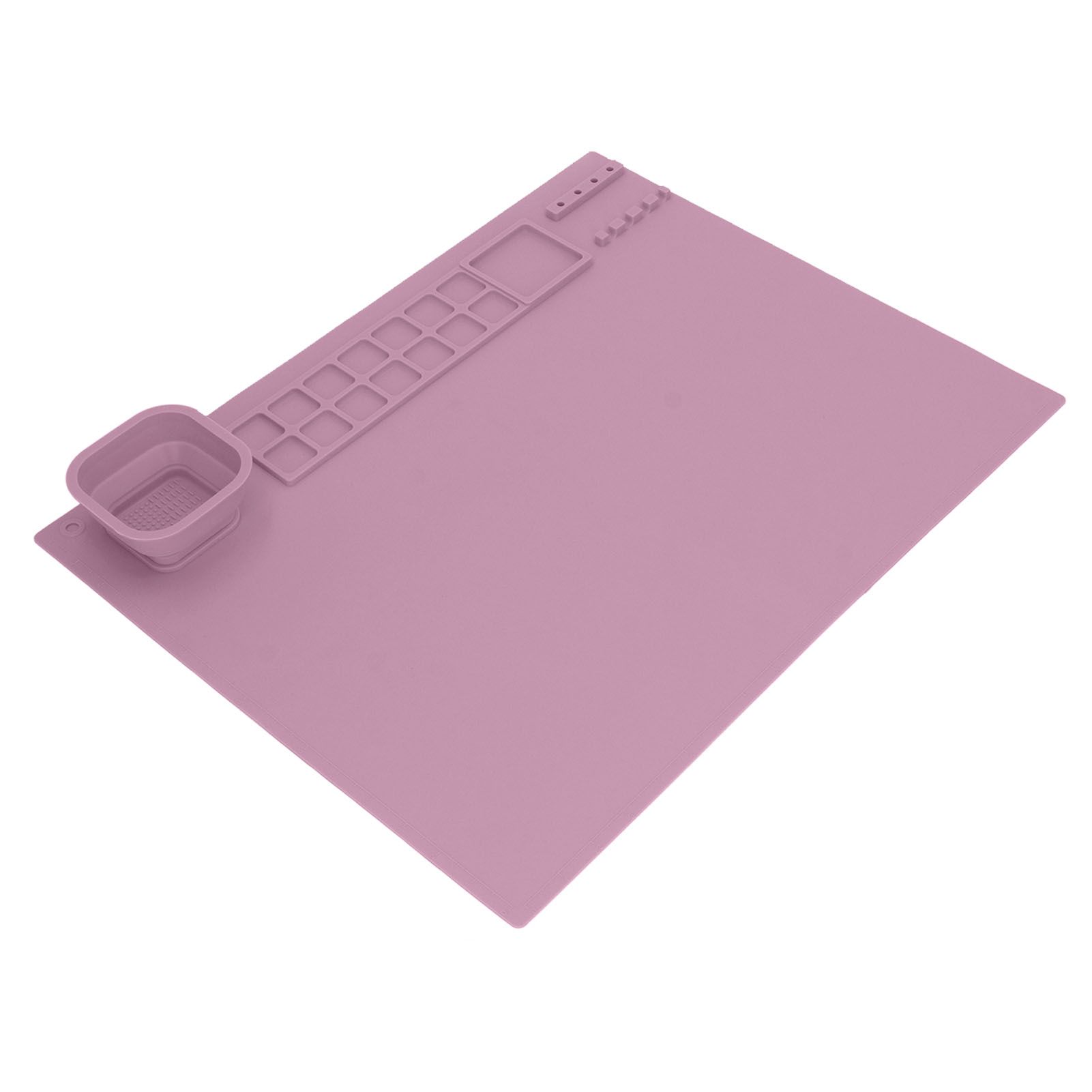 Silicone Painting Mat with Cup DIY Cultivate Artistic Talent Easy To Wipe Silicone Art Mat for Boys Girls Art Supplies Pink