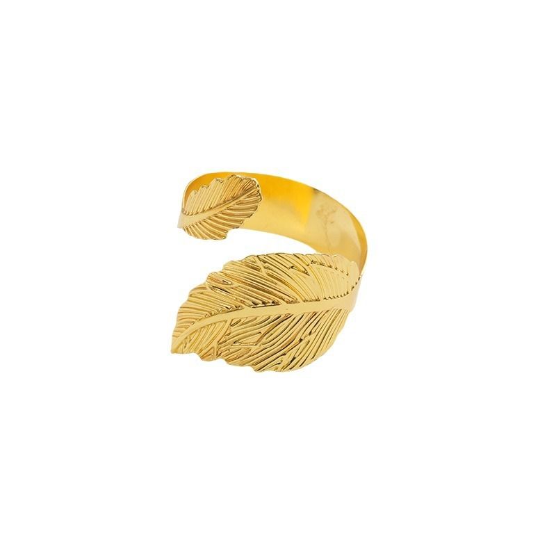 2pc Gold Leaf Napkin Rings Set of Leaves Napkin Rings for Table Setting, Metal Leaf Napkin Holder Rings for Holiday Party
