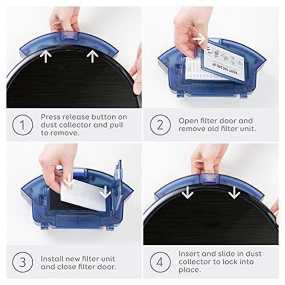 8Pcs Replacement Parts Compatible with Robot Vacuum Cleaner RoboVac 11S, 12, 15T, 15C, 25C, 30, 30C Slim Carpet Sweeper Filter Side Spin Brushes & Main Roller — image 3