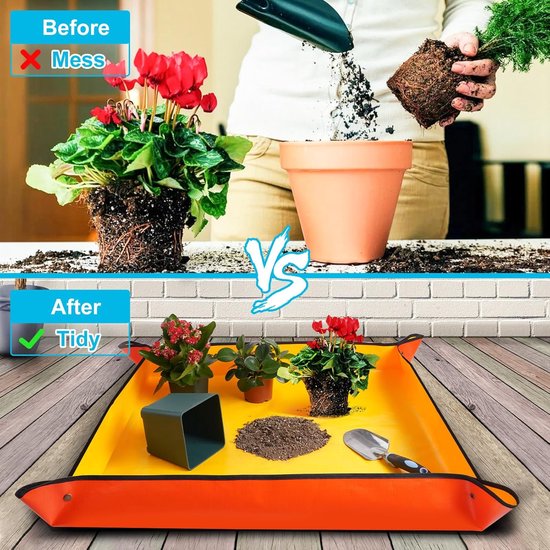 Houseplant Transplant Mat – Foldable and Portable Transplanting Mat to Prevent Soil Spills – Ideal for Succulents – Garden Gift for Plant Lovers (27" x 27") — image 4