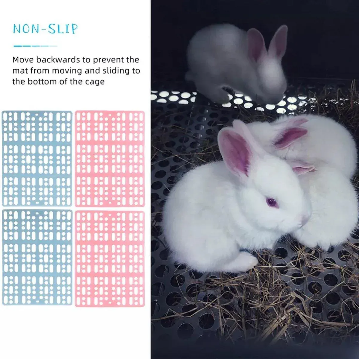 2pcs Rabbit Foot Mat Large Plastic Cage Mat for Guinea Pig Pet Cage Accessories - White — image 6