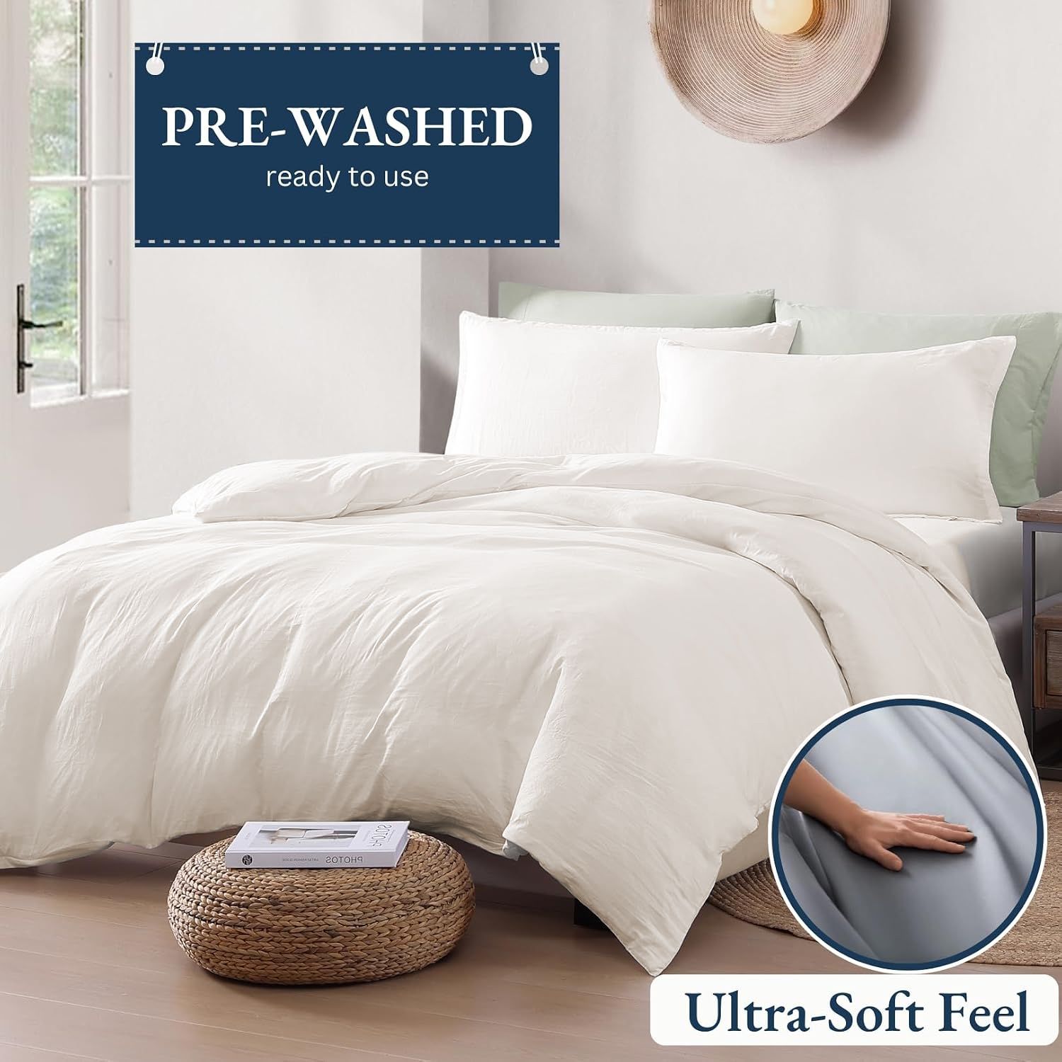 Hotel Soft Microfiber Duvet Cover Set-2000TC Quilt Cover Set & Pillowcases -1 Donna Cover Zipper Closure & 1 x Pillowcases-Breathable Bedding - Wrinkle, Fade — image 3