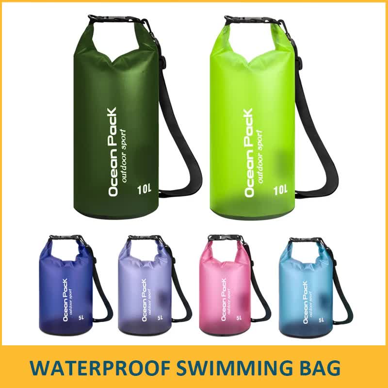 Orange 20L PVC Waterproof Swimming Bag Bonus with Waterproof Phone Pouch - Roll-Top Floating Dry Gear Bags for Beach, Kayaking & Outdoor Sports โ image 3