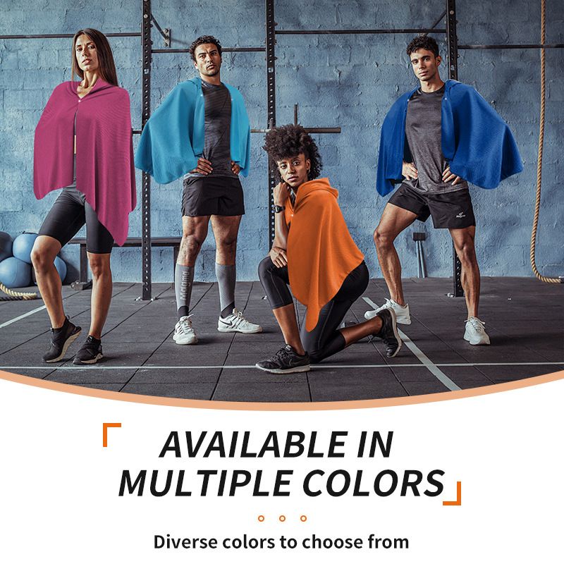 Hooded Ice Silk Sports Towel Cloak, Quick‑Dry Sun‑Protection Breathable Lightweight Cold‑Feeling Sweat‑Absorbent Wrap for Gym Hiking Golf Driving Outdoor — image 4