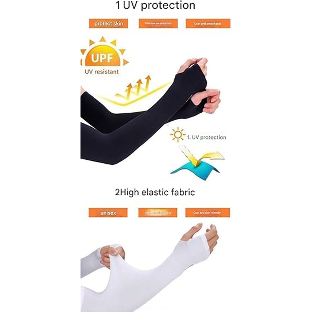 UPF50 Sunscreen and UV Protection Cool Sleeve Set, Summer sleeves Black, unisex โ image 2