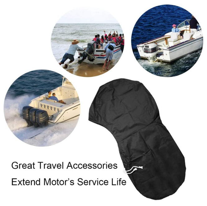 600D Oxford Cloth Outboard Motor Cover, Waterproof UV Resistant Boat Engine Protective Cover for Yacht Fishing Boat(20-30HP) — image 6