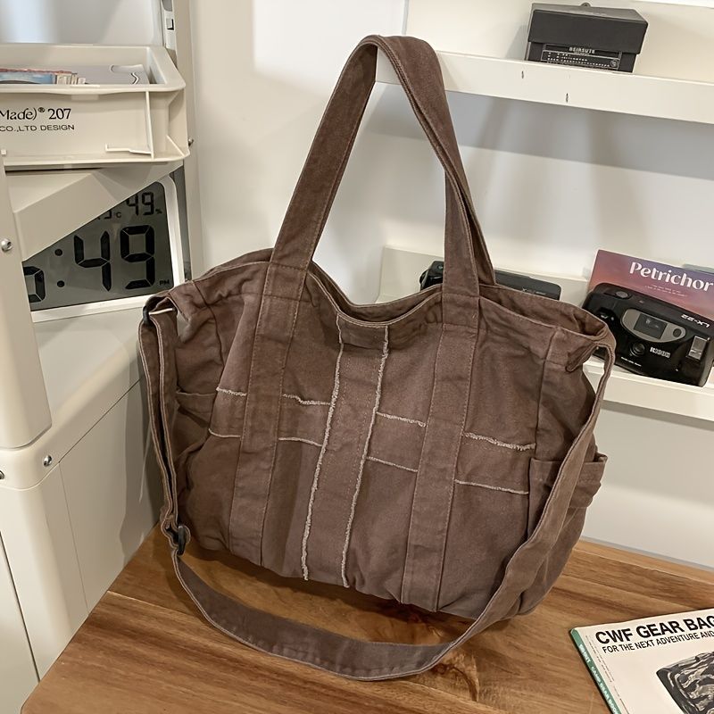 Unisex Bag Cross-Body Bag Shoulder Bag Tote Bag Large Capacity Bag Student Bag - Green - Size 38-14.5-32 โ image 6