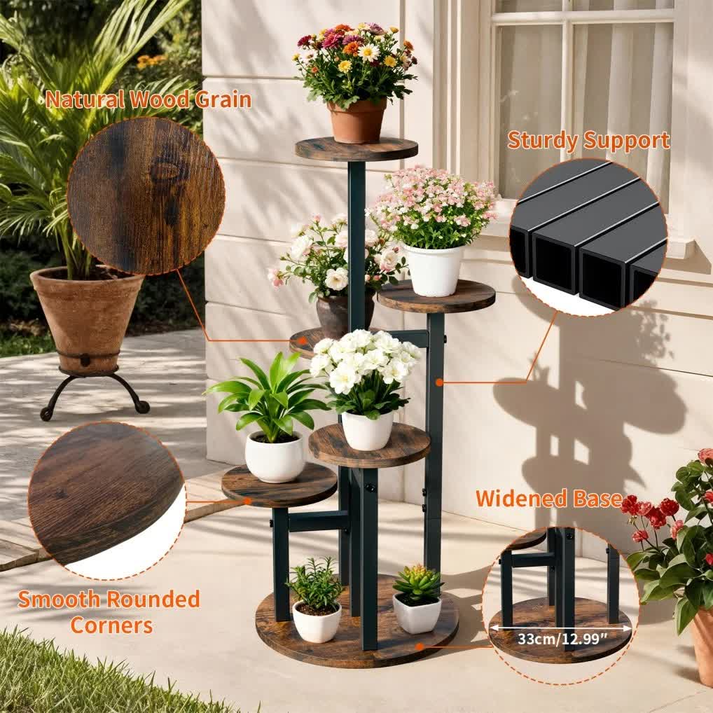 Multi-Tier Flower Plant Stand Industrial Metal Garden Flower Pots Rack AU โ image 5