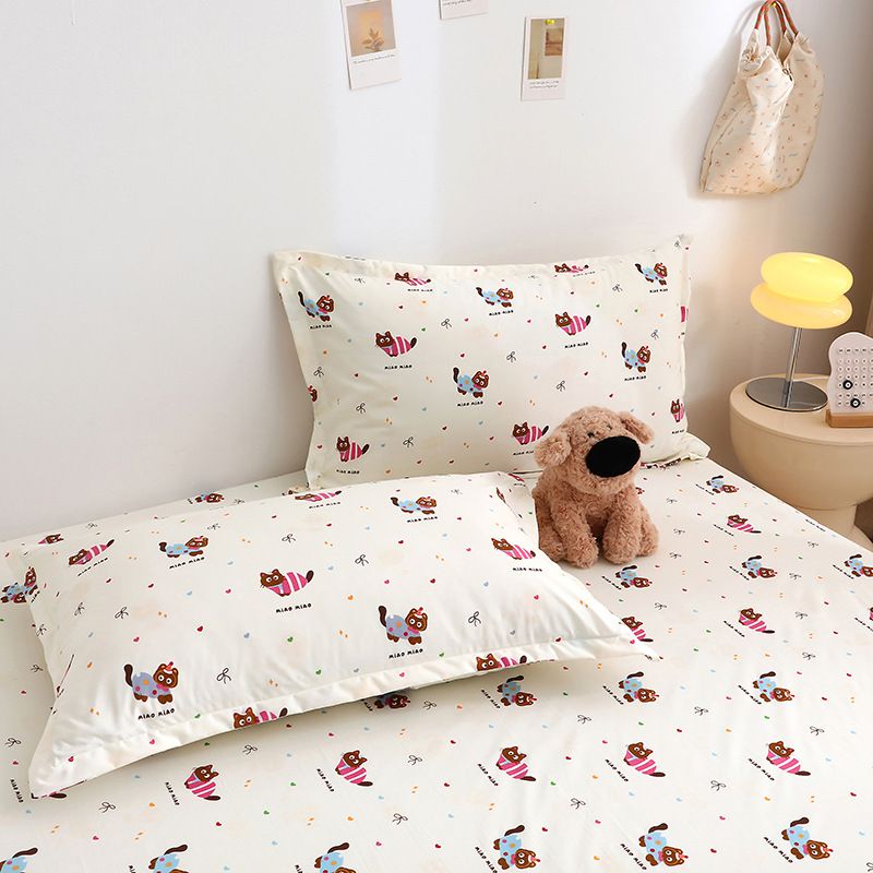 Yuan sheng Home Textiles Pure Cotton Cartoon Dog Sheet Cartoon white bear 200*220cm standard model โ image 3