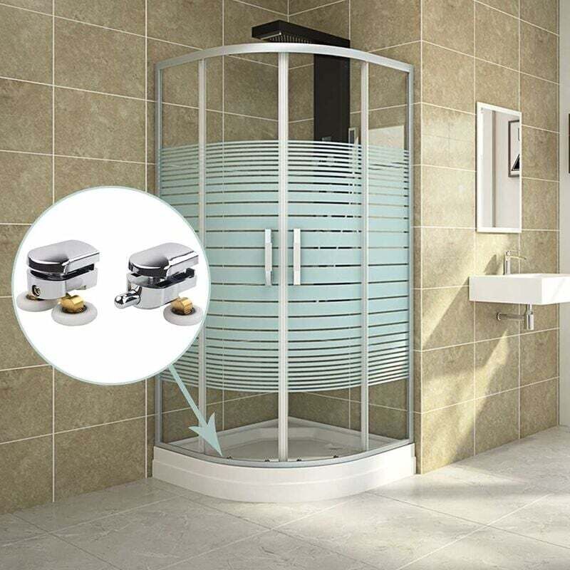 Shower Door Roller, 4pcs Double Shower Door Rollers Sliding Door Wheel Replacement for Shower Enclosure for 14mm Glass Hole — image 5