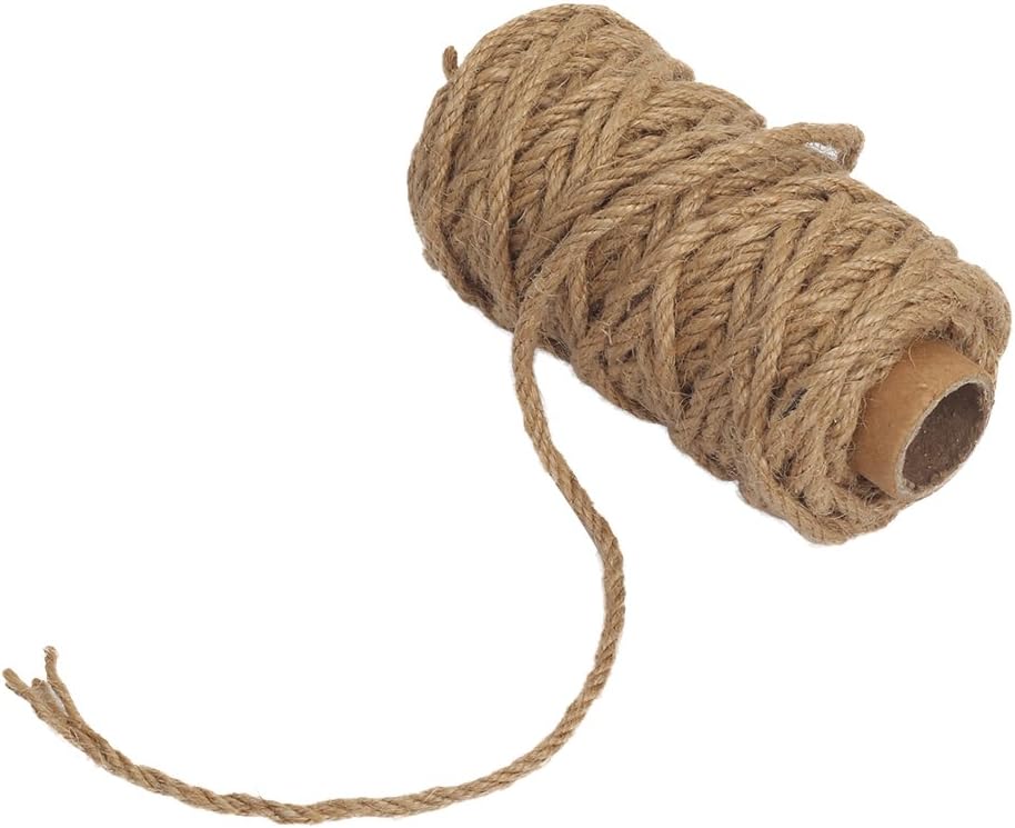 Strong Natural Jute Twine, 4mm Thick 66 Feet Long Jute String Rope Roll for Garden, Arts & Crafts, Home Decor, Packaging — image 2
