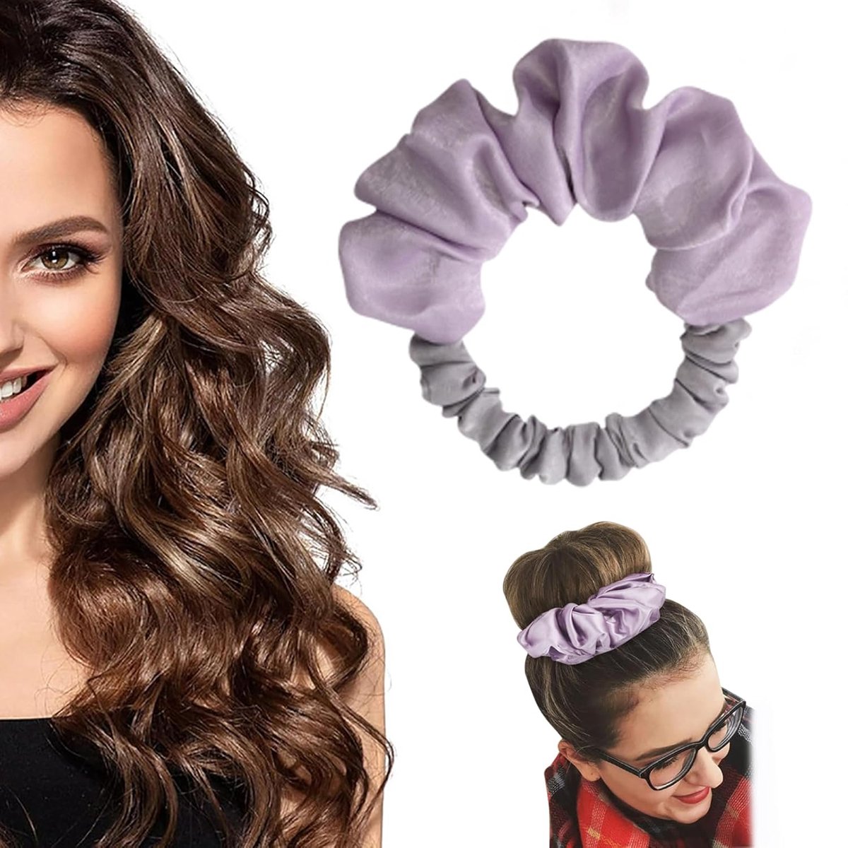 Heatless Curls - Curling Band - Heat-Free Curling Headband - Curls Without Heat - Hair Curler - Heatless Overnight Hair Curlers for Long Hair - Soft Pink
