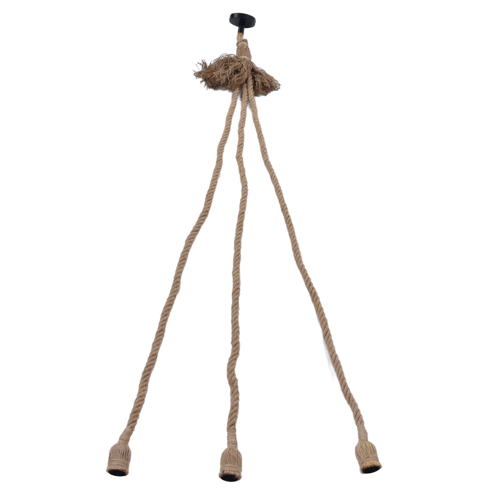 Hemp Rope Vintage Pendant Light Cord Hemp Light Cord 1.5m with 3 Bulb Base for House Decoration 85‑265V — image 3