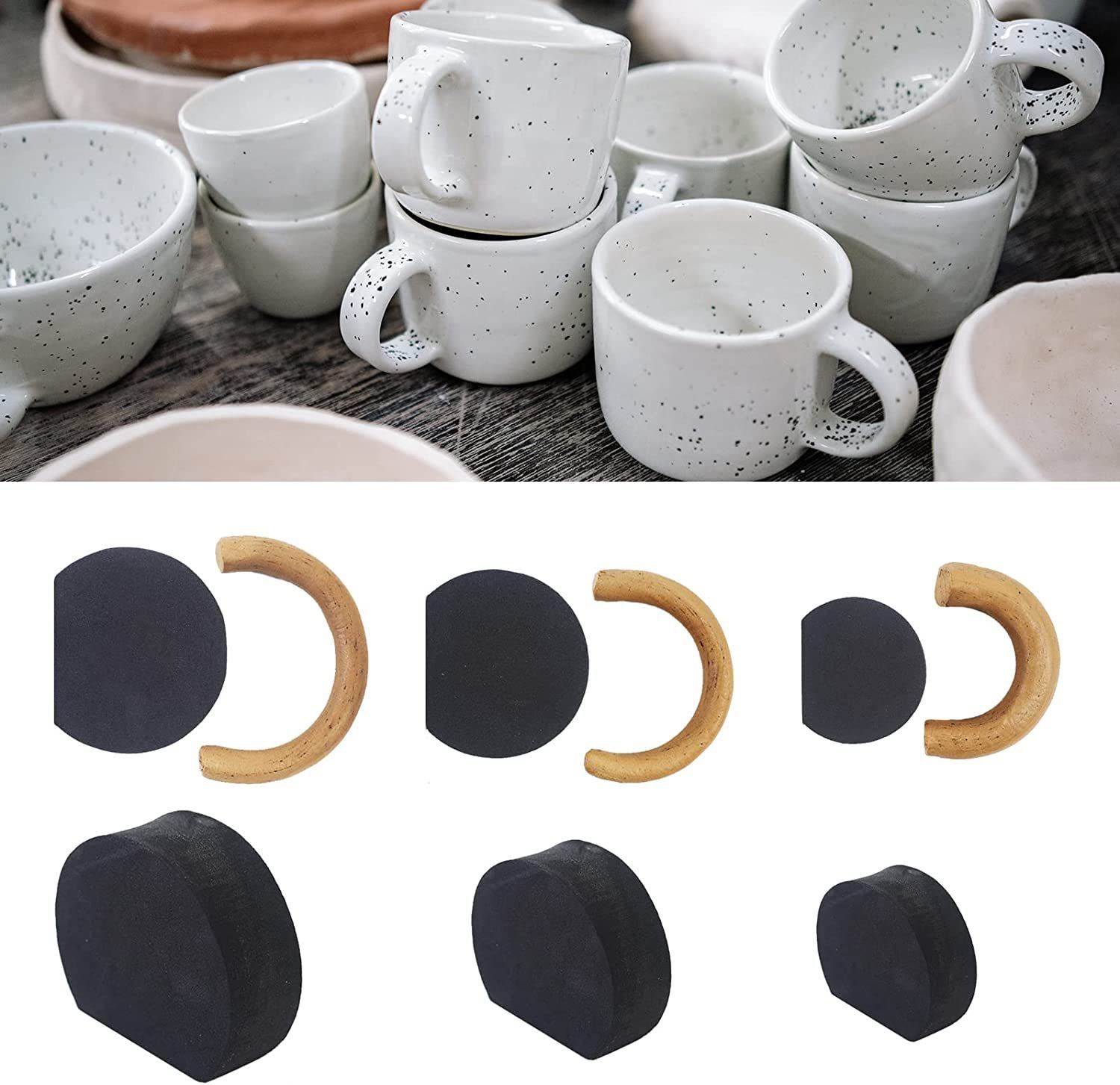 12 Pieces Mug Handle Making Tool for Pottery, Pottery Mug Handle Molds for Clay, Pottery Mug Handle Shaper Tools Various Sizes — image 4