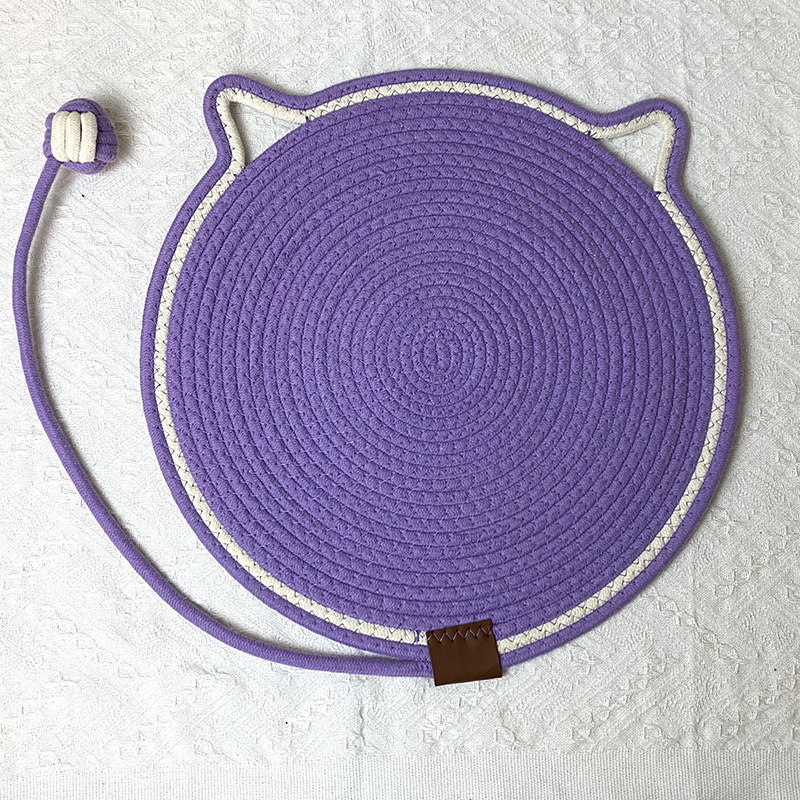 3 Pcs Purple Durable Cat Scratching Mat with Attached Toy Ball – Washable and Multi-Functional
