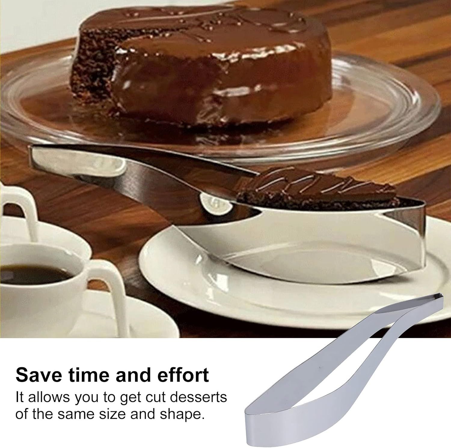 Stainless Steel Cake Slicer, Efficient Cake Pie Pastry Cutter Portable Integrated Cake Server Cutter Pizza Divider Tools — image 5