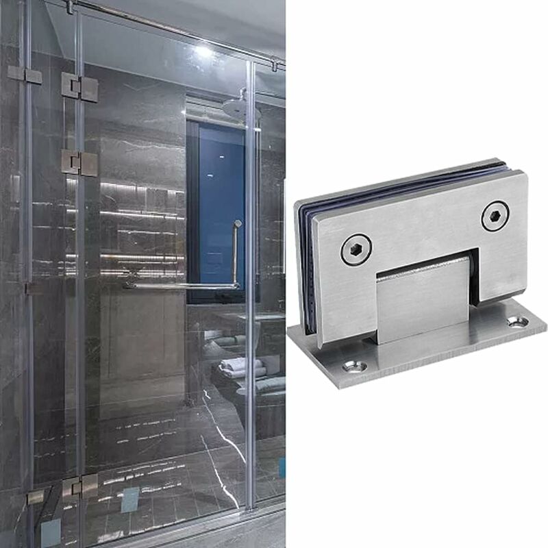 2 Pack 90 Degree Shower Door Hinges With Screws, 4Mm Thickness Stainless Steel For Bathroom Door And Glass (Silver) โ image 2