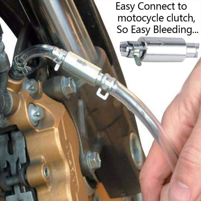 Brake Bleed Tool Set with Check Valve and Metal Hose Clamps Compatible with Vehicle Hydraulic Brake Systems Silver โ image 4