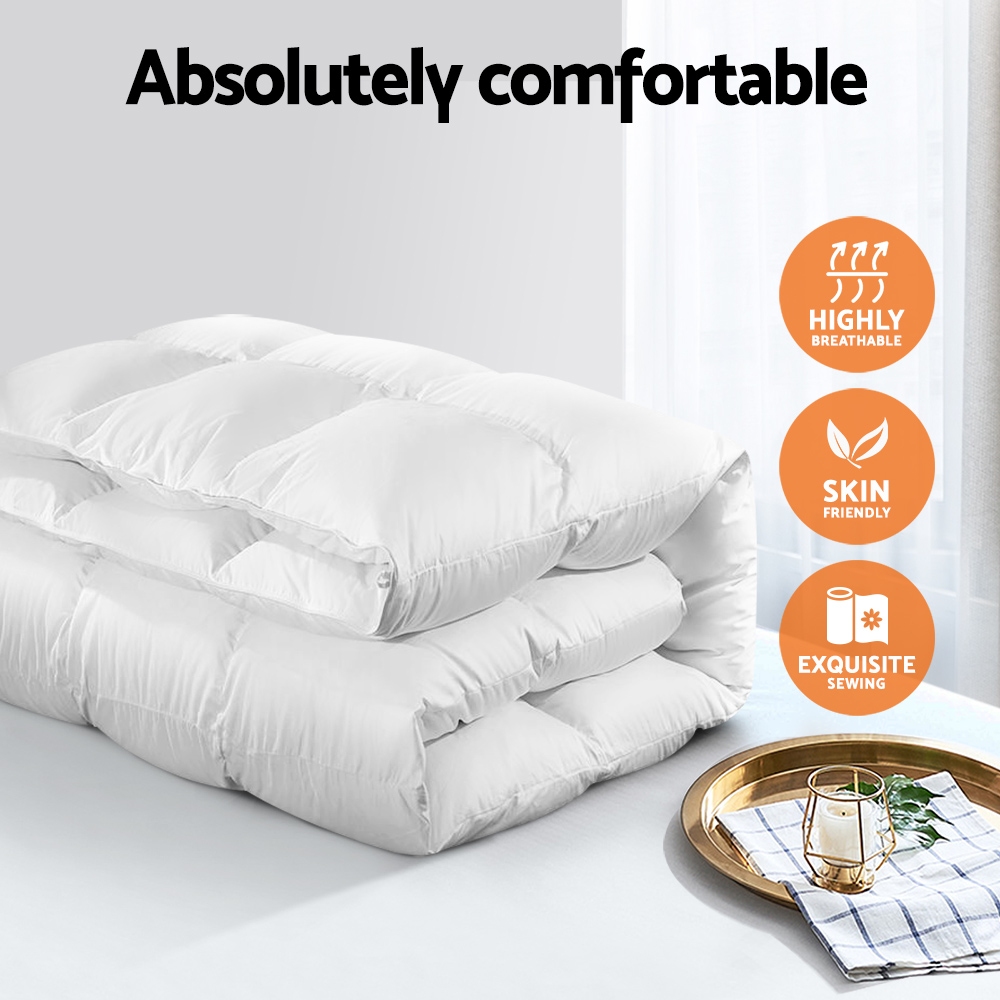 Giselle Bedding 500GSM Goose Down Feather Quilt Super King โ image 2