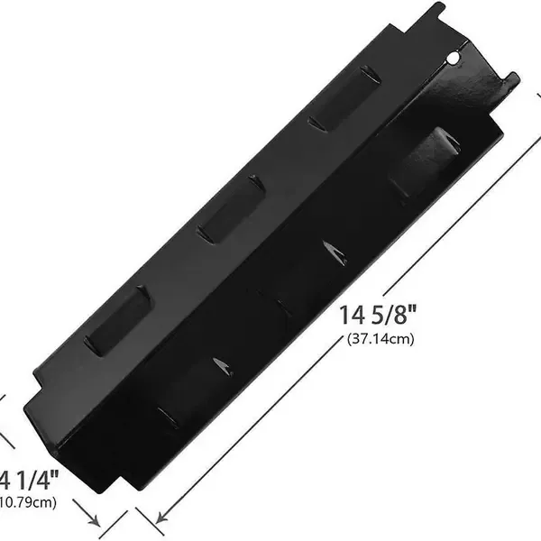 4 Pack Porcelain-Coated Steel Grill Heat Plates, Replacement Burner Covers for Char-Broil and Kenmore Gas Grills, Black, 37 × 11 cm — image 2
