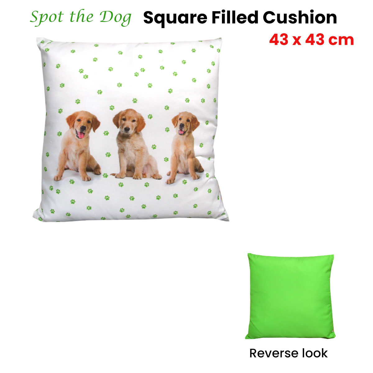 Georges Fine Linens Spot the Dog Square Filled Cushion 43 × 43 cm — image 2