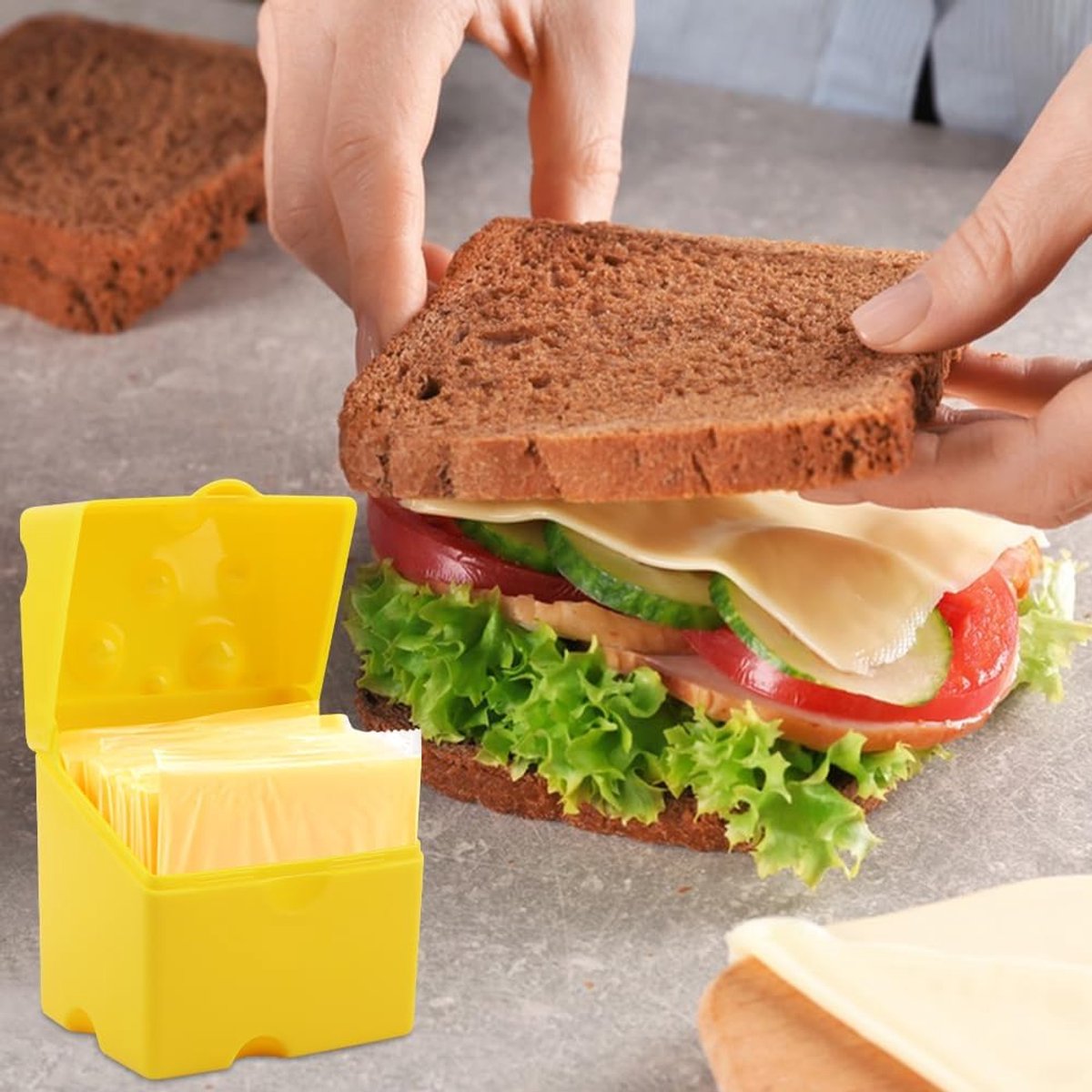2-Pack Cheese Storage Boxes with Lids - For Sliced & Grated Cheese in the Fridge - Dishwasher Safe โ image 3