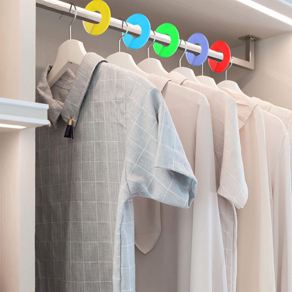 12 pieces - wardrobe dividers for hanging clothes - Clothes rack size dividers - Clothing size dividers - Clothes rack dividers size rings - for clothes racks โ image 5