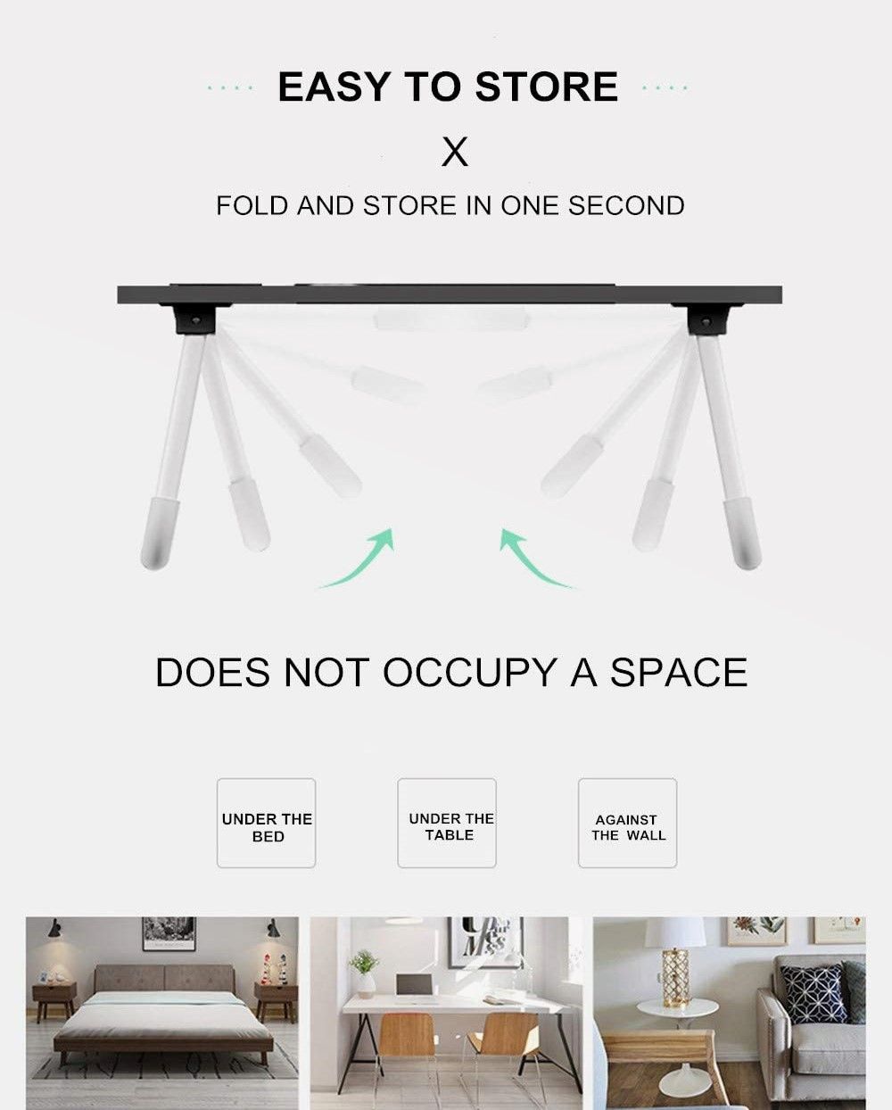 Laptop Bed Desk with Storage and foldable legs for Adults, Kids & Home Office — image 6