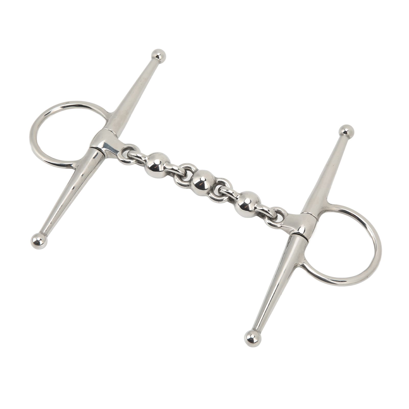 135mm Stainless Steel Horse Mouth Bit Horse Mouth Riding Full Cheek Snaffle Bit with Ball Chain โ image 2