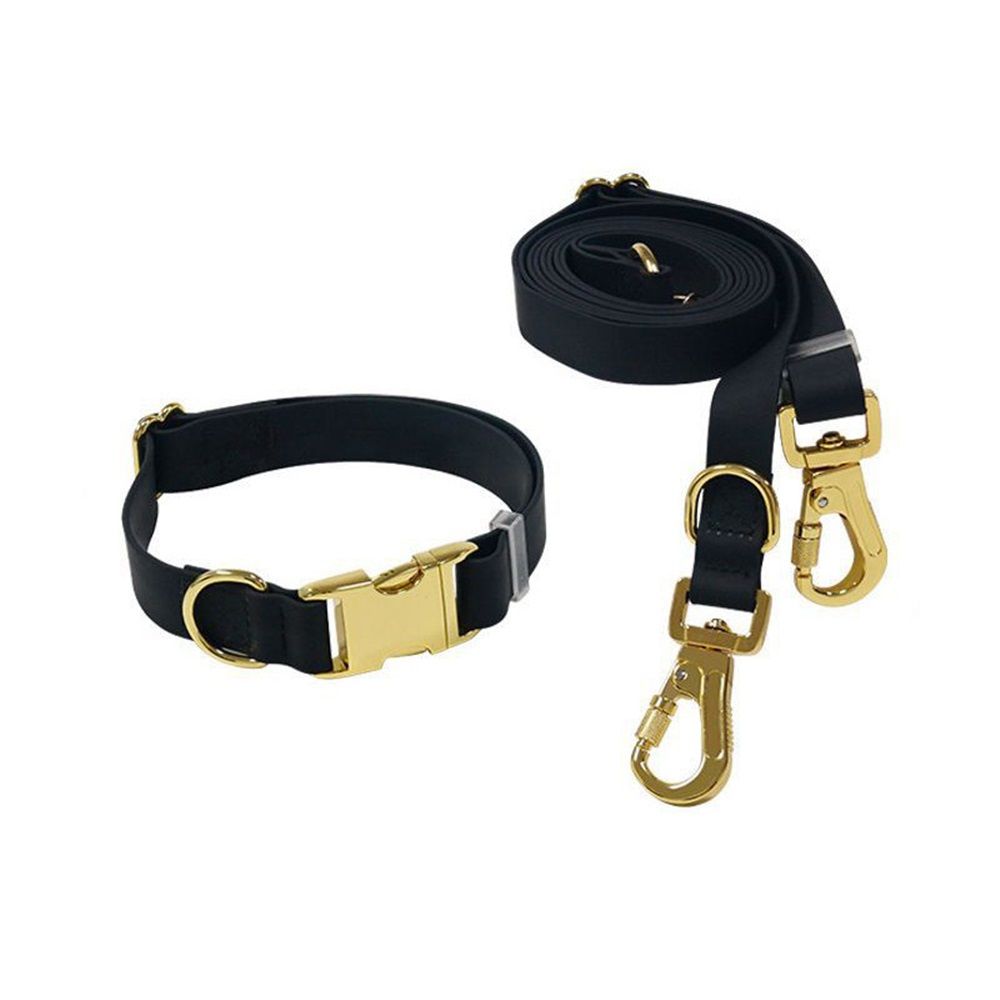 Dog Collar and Leash Set, Soft & Comfy Adjustable Dog Leash and Collar with Heavy Duty Metal Buckle for Small Medium Large Dogs Training & Walking,Black