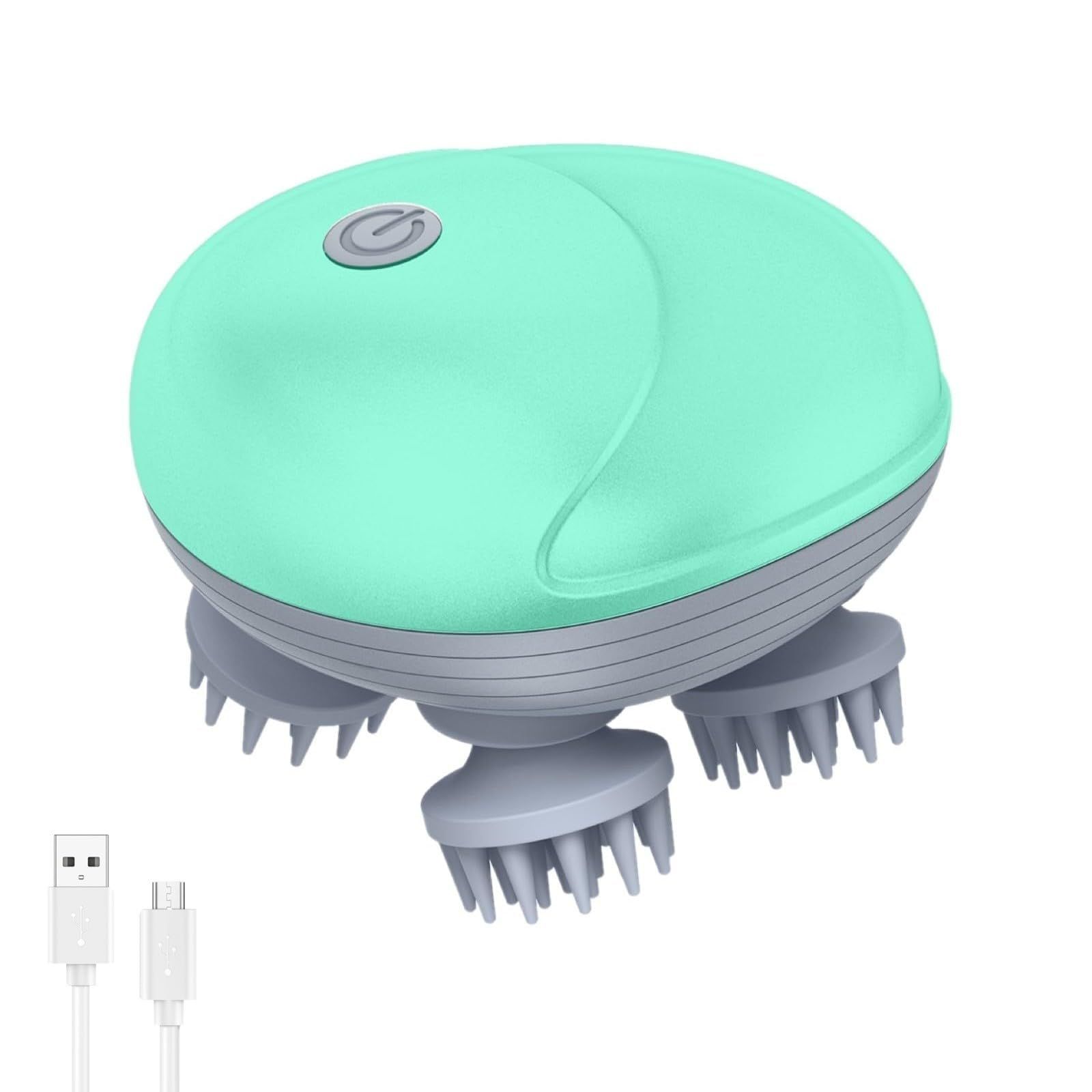 Upgraded Handheld Scalp Massager, with 3 Modes Electric Scalp Massager, Scalp and Back Scratcher for Relieving Tight Stiffness Muscles, Promote Bonding,green
