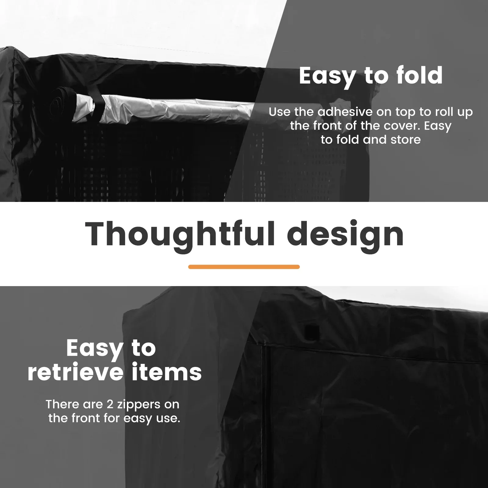 Wire Shelving Unit Cover, Waterproof Dustproof 210D Zipper Rack Cover, Black 36 x 18 x 72 In โ image 2