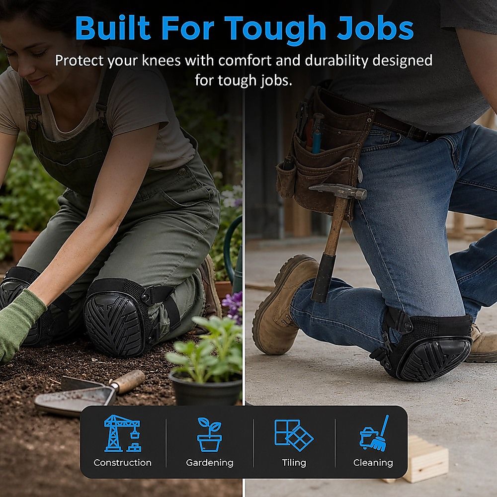 Heavy Duty Work Knee Pads – Construction Safety Pads with Soft Foam & Gel Cushion for All-Day Comfort — image 6