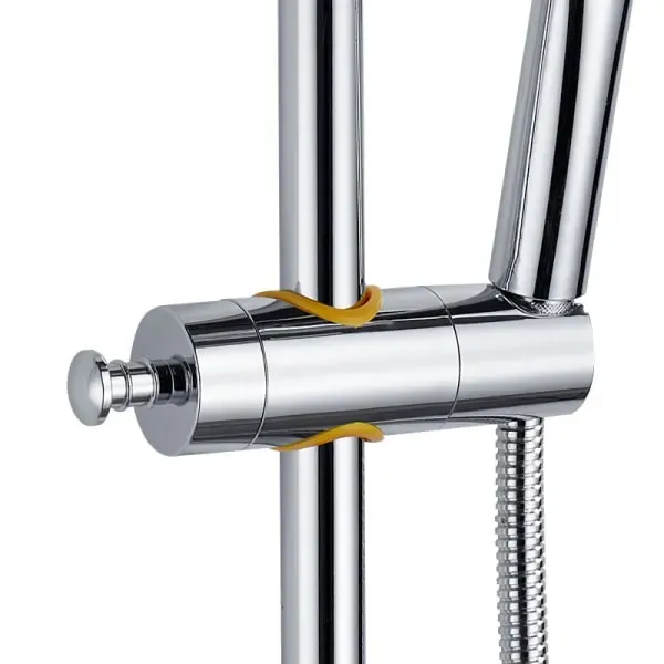 360 Degree Rotation Adjustable 18-25 mm Shower Rod Fit Shower Head Holder Bracket Rod Bar Male, ABS material, Grey/Orange Finish Options โ image 4