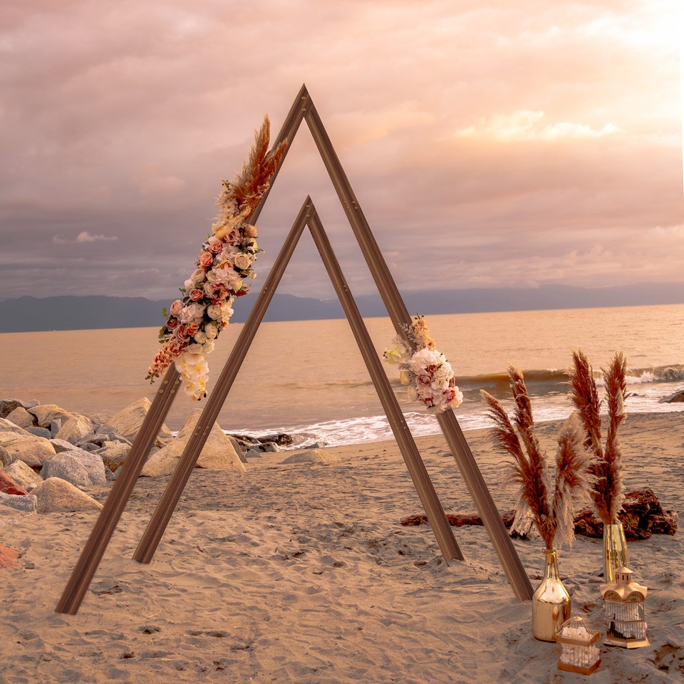 Set of 2 Nesting Wood Wedding Arch Huge Decorative Garden Wedding Backdrop Stand โ image 3
